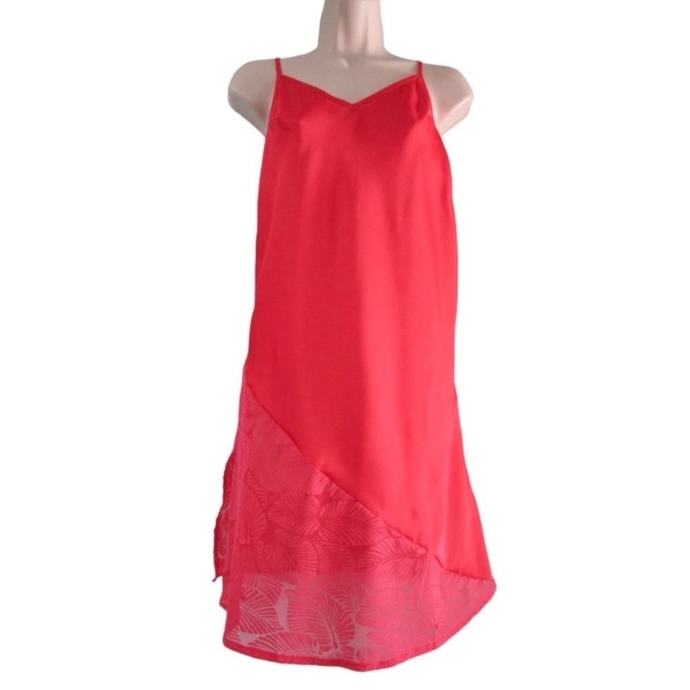 Sam Edelman Slip Dress Burnout‎ Hem, Womens Small Red